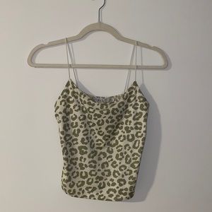 Green leopard print tank